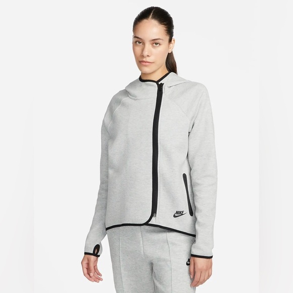 Nike Sportswear Tech Fleece Full Zip Cape Hoodie Jacket Gray SZ S - Picture 1 of 16